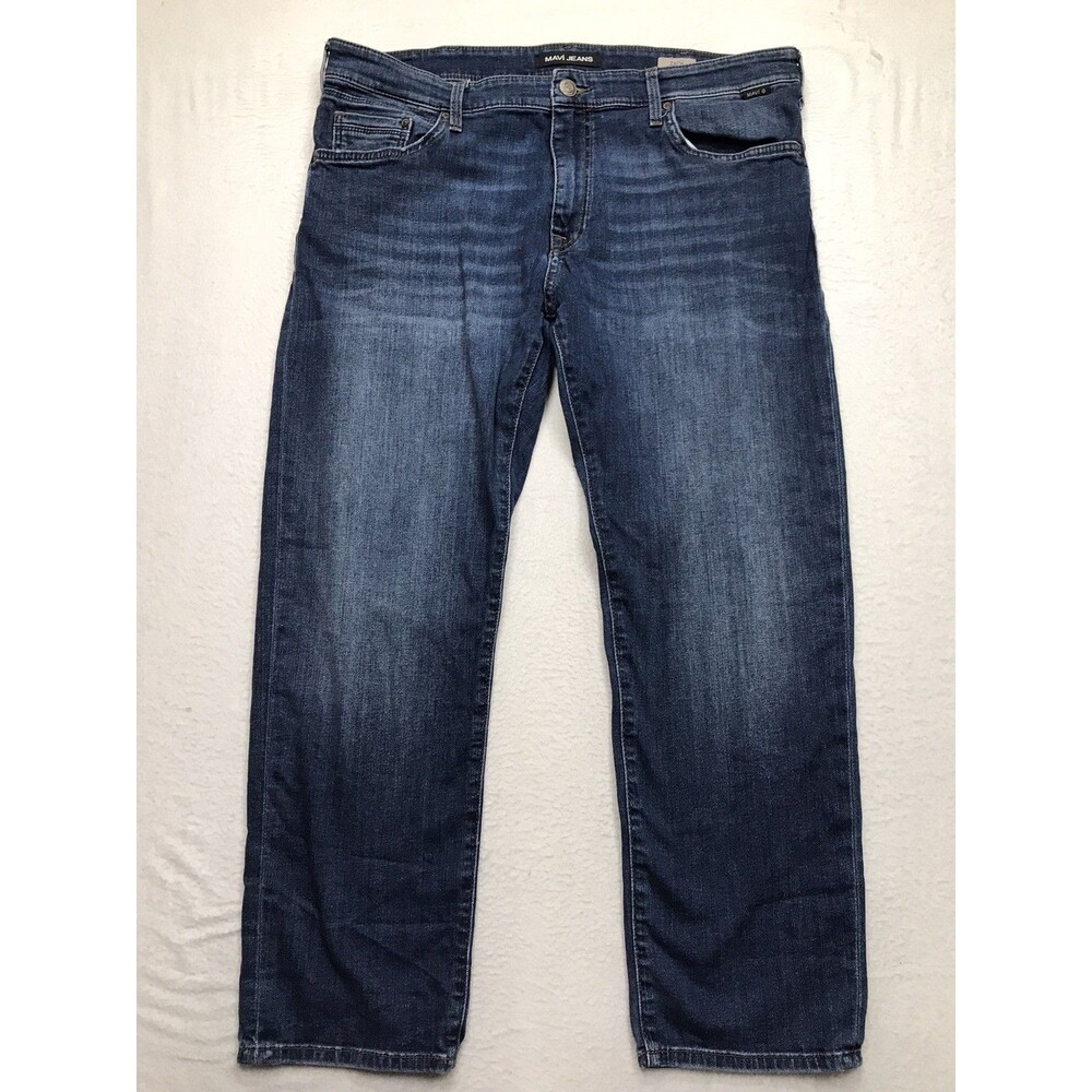 MAVI Zach Jeans Men 38x28 (38/28 tag) Straight Leg Whiskered Wash Stretch